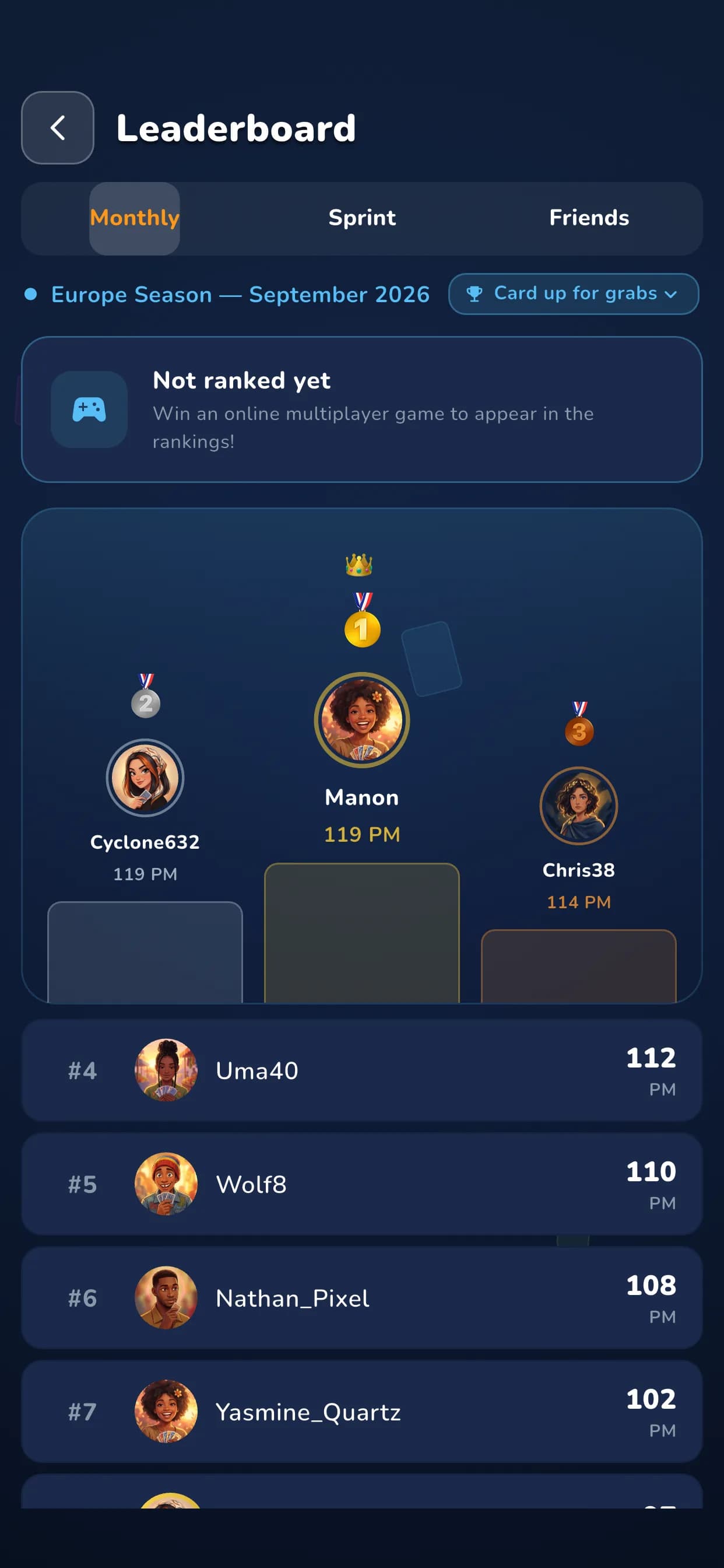App — the leaderboard