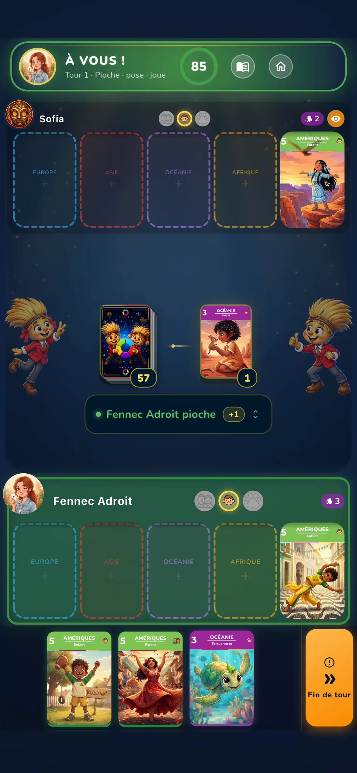 Application — une partie en cours